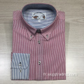 Chemise homme à manches longues 100% coton teint en fil